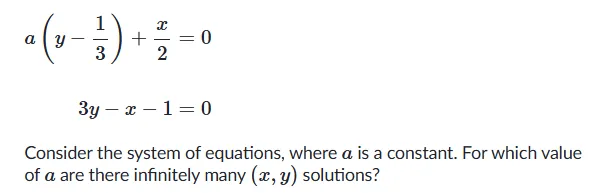Algebra Systems of Linear Equations (Infinitely Many Solutions).