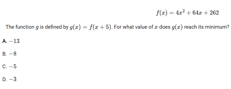 Another problem involving the minimum of a parabola.