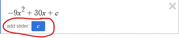 Click the add slider button to adjust the function.