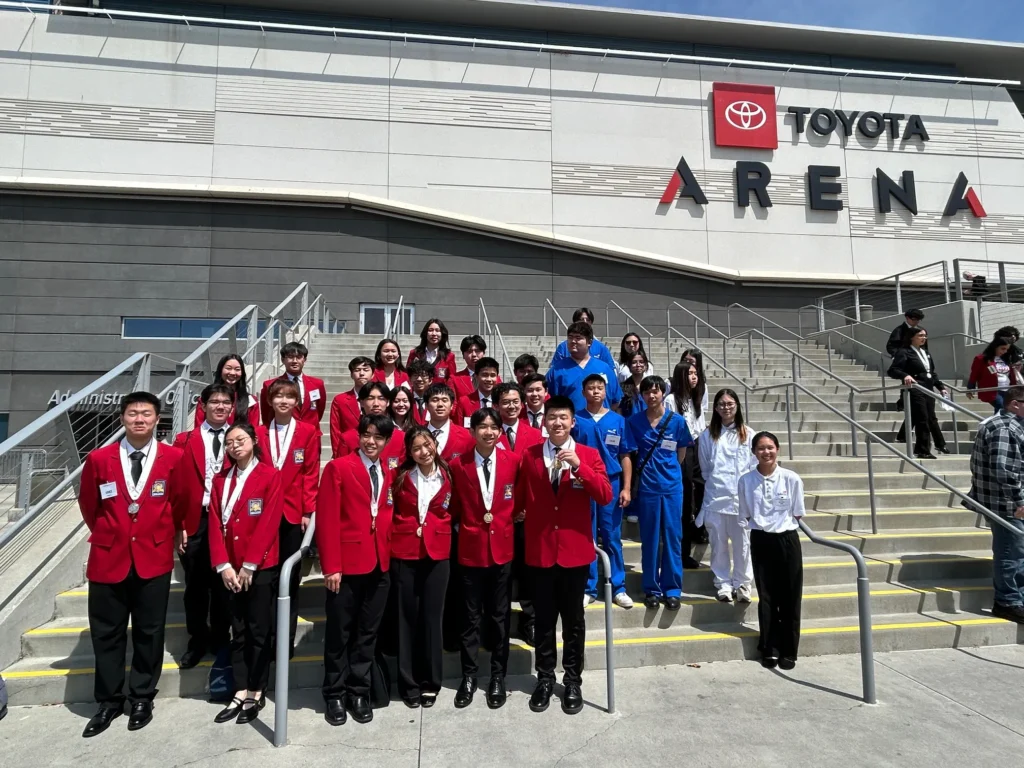 Our whole school's chapter of SkillsUSA outside the Toyota Arena.
