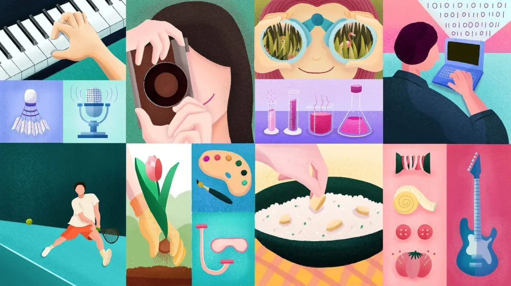 Different activites to summarize the endless possibilties of a possible passion project.