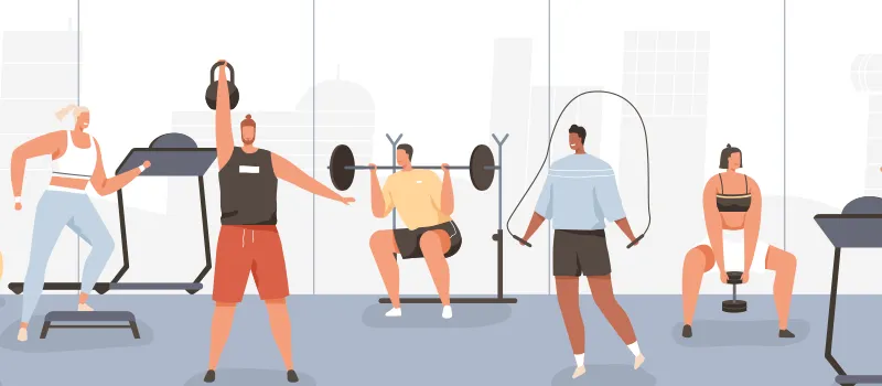 People working out in the gym, showing productive summer habits for teens that can improve focus.