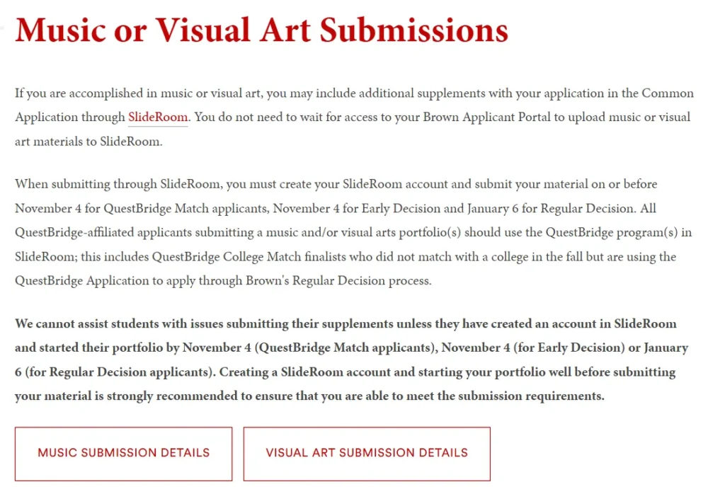 Music and Visual Arts Submissions for a Supplementary Portfolio.